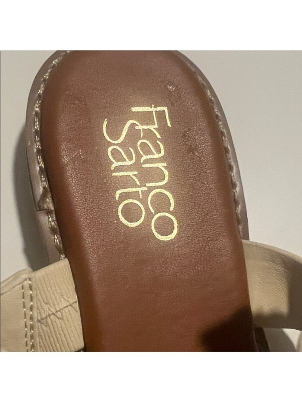 Franco Sarto Gabby Cream Open Round Toe Slingback Flat Sandals Size 9 New - Picture 10 of 10